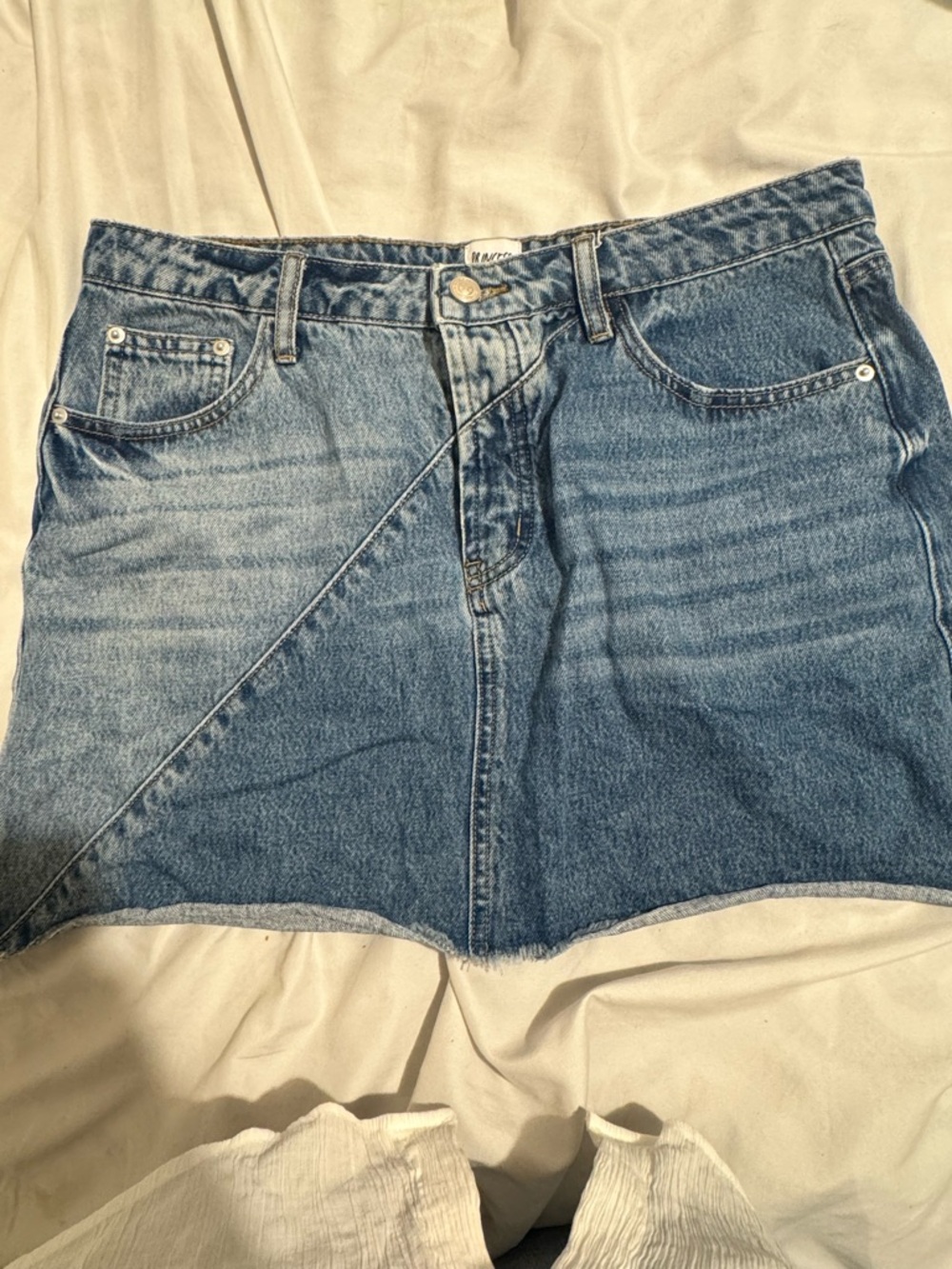 Never worn. Princess Polly Light Blue Denim Mini Skirt